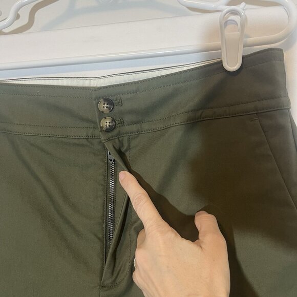 J. Crew Women Wide Leg Pants Size 8 High Rise Green Cotton Blend Zipper Pockets - Picture 9 of 10